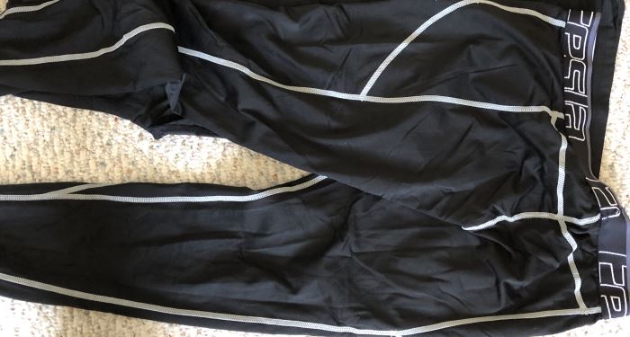 my winterized compression pants on the floor
