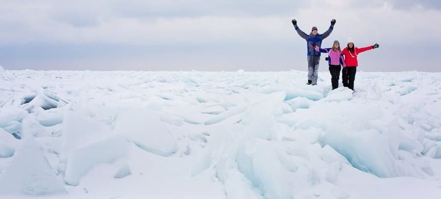 snowy and frozen lake michigan snowy and frozen lake michigan