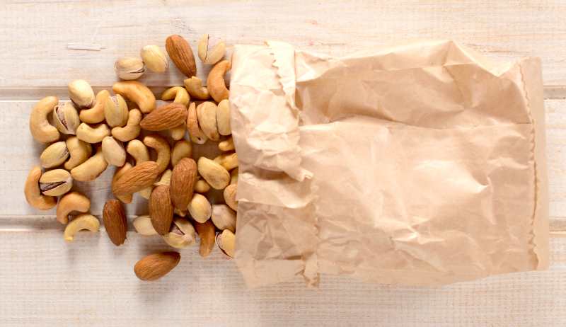 bagged nuts perfect for skiing